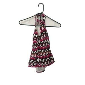Faded Glory Women's Graphic Print Swim Top Halter 1 Piece Size Small 4-6